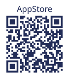 Anúncio com QR Code para baixar aplicativo Growth Journey, que monitora o crescimento infantil, nas lojas da AppStore e GoogleStore