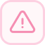 ícone triangular na cor rosa sinalizando alerta