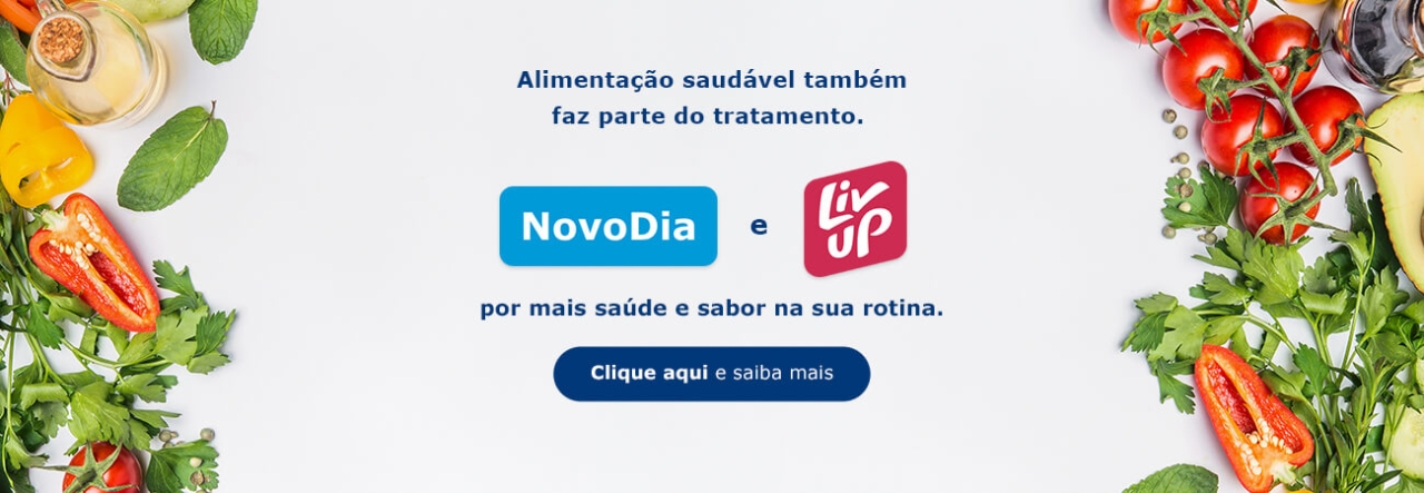 Alimentação saudável também faz parte do tratamento NovoDia e LivUp por mais saúde e sabor na sua rotina.